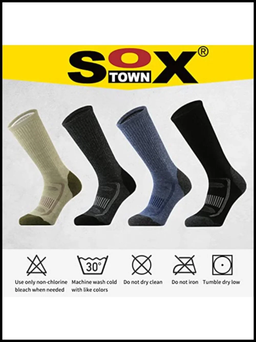 Merino Wool Men's Crew Socks 3-Pack Cushion Hiking Lightweight Arch Support